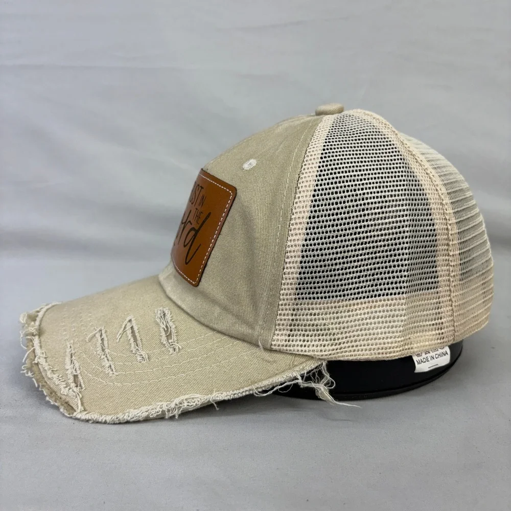 Trust in the Lord Christian Cross Distressed Trucker Hat Snapback Patch Cap